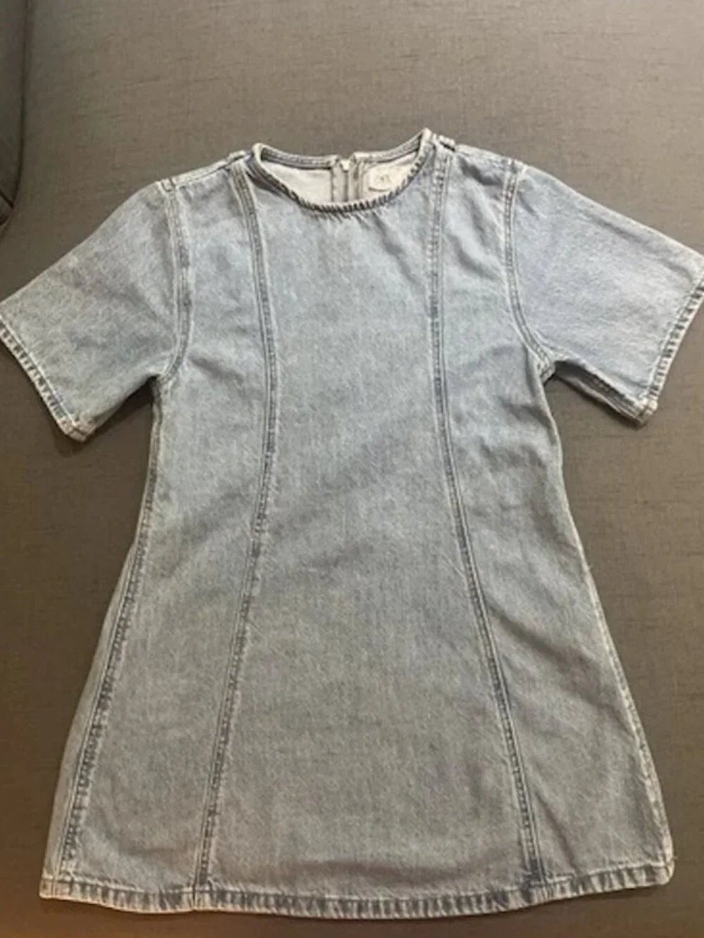 Zara Kids Girls Light Blue Denim Short Sleeve Dress SZ 9 Years